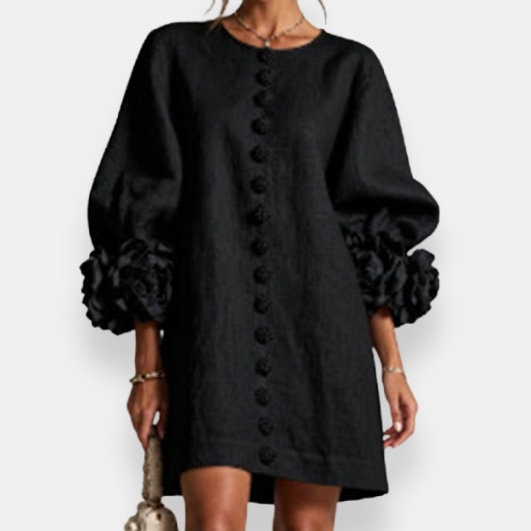 Marina | Vestido con flores en relieve