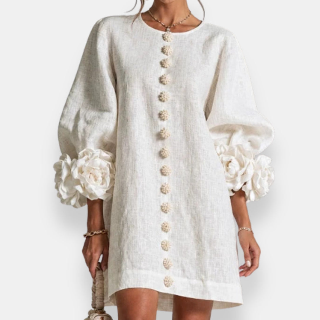 Marina | Vestido con flores en relieve