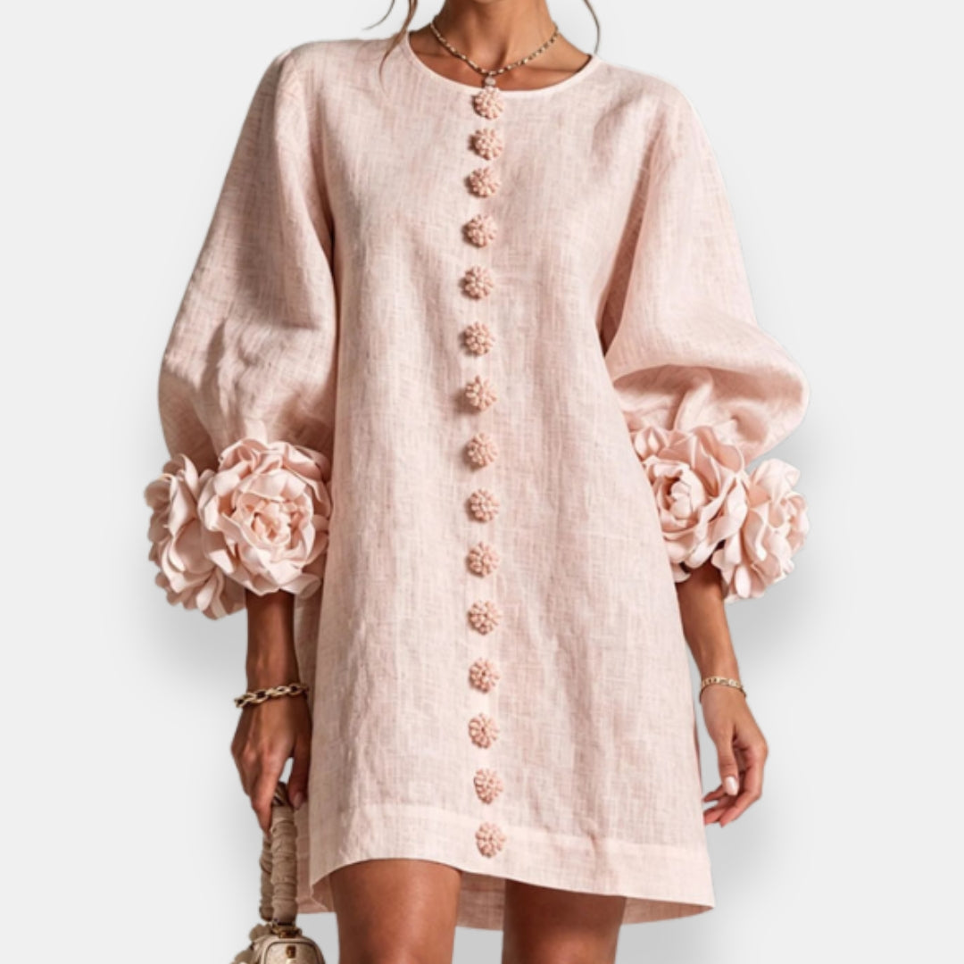 Marina | Vestido con flores en relieve