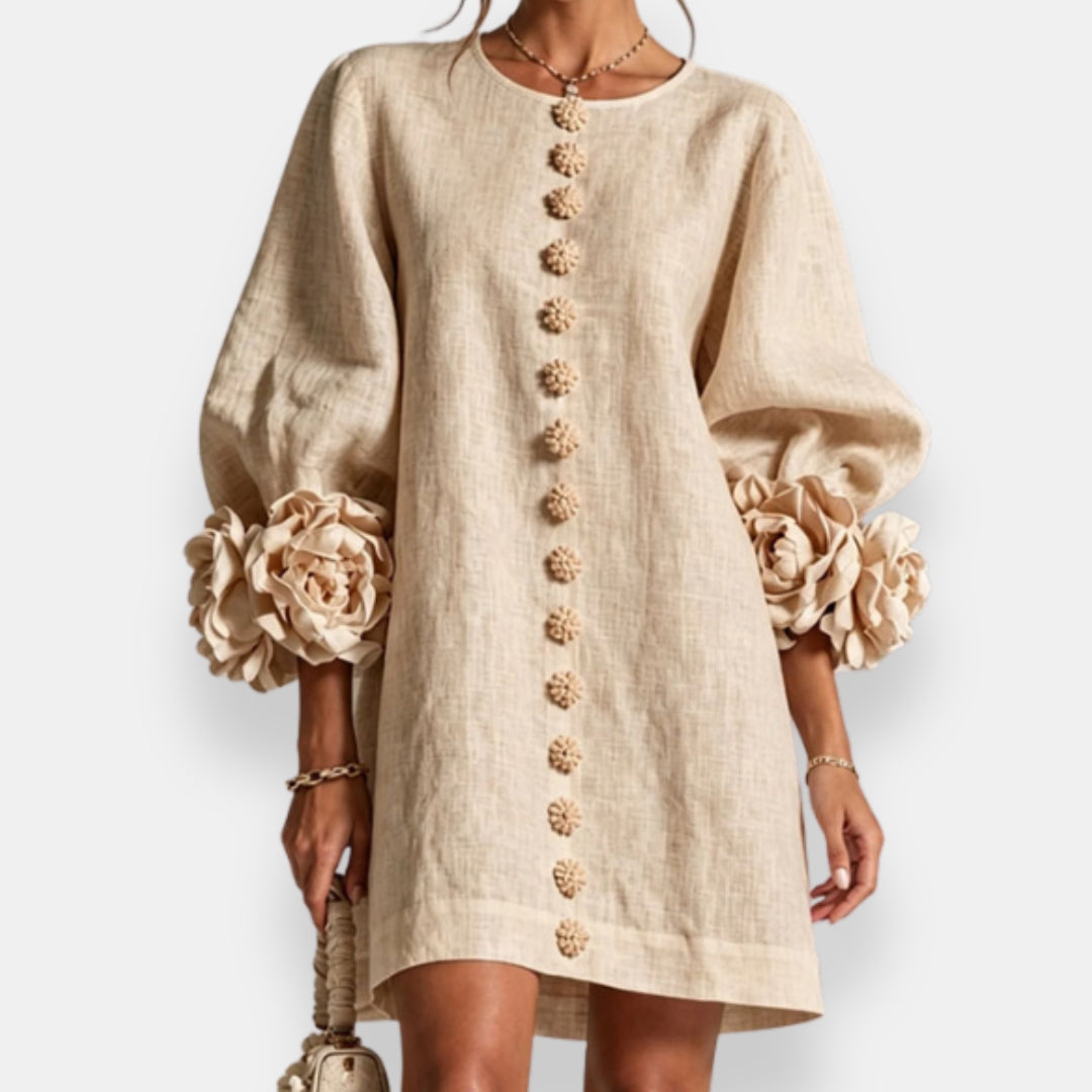 Marina | Vestido con flores en relieve