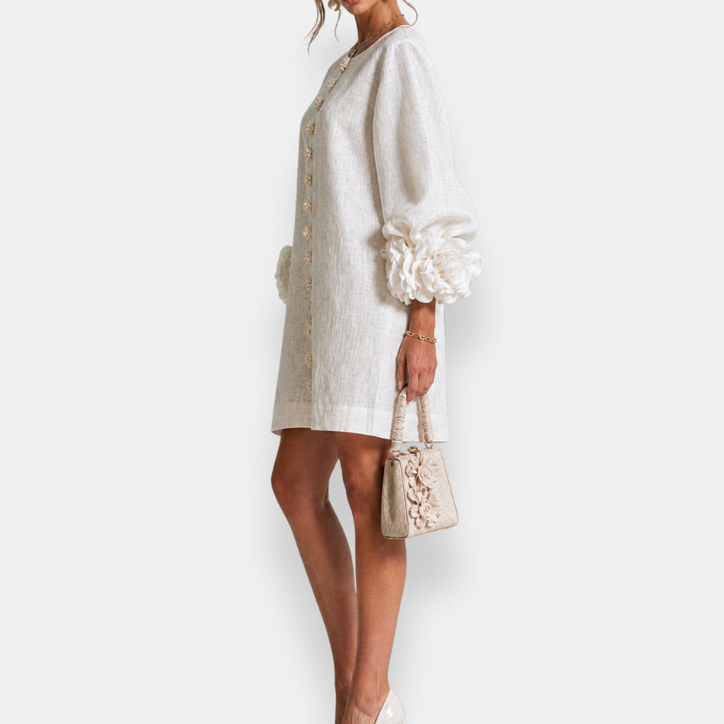 Marina | Vestido con flores en relieve