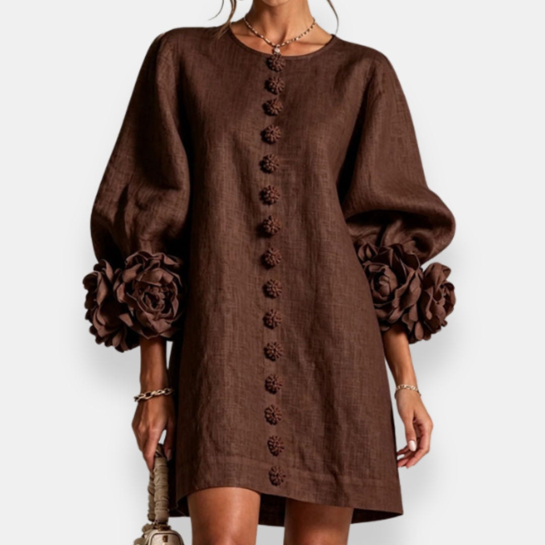 Marina | Vestido con flores en relieve