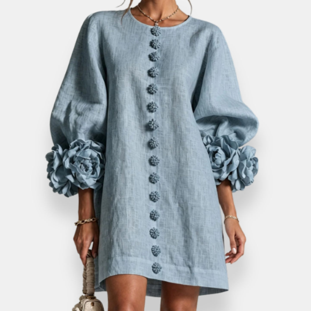 Marina | Vestido con flores en relieve