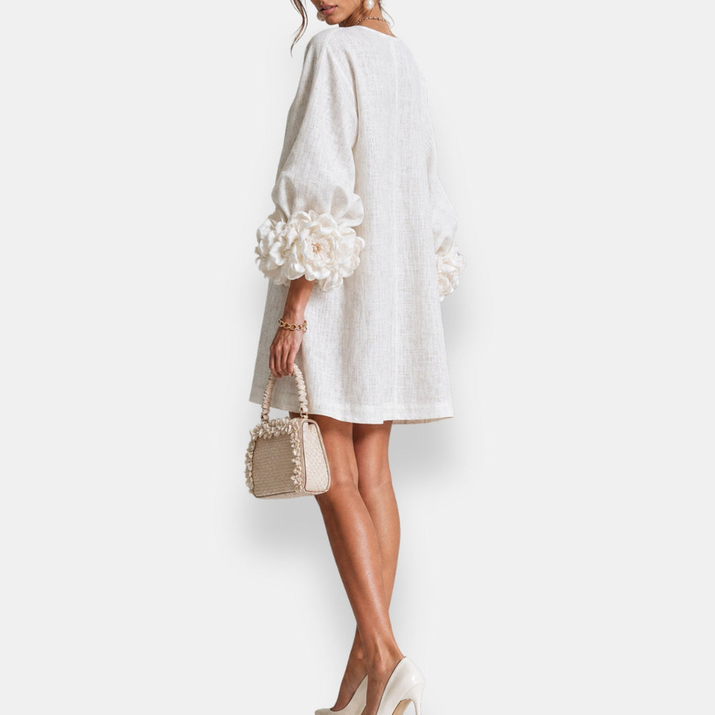 Marina | Vestido con flores en relieve